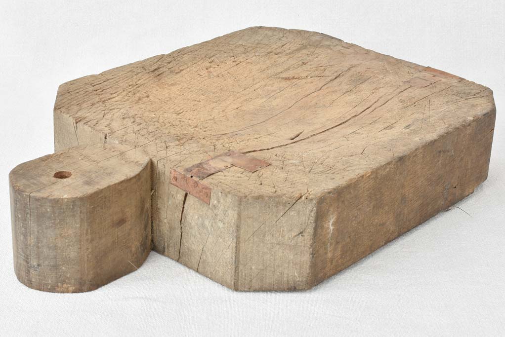 Extra large French cutting board with repairs 17¾" x 12¼"