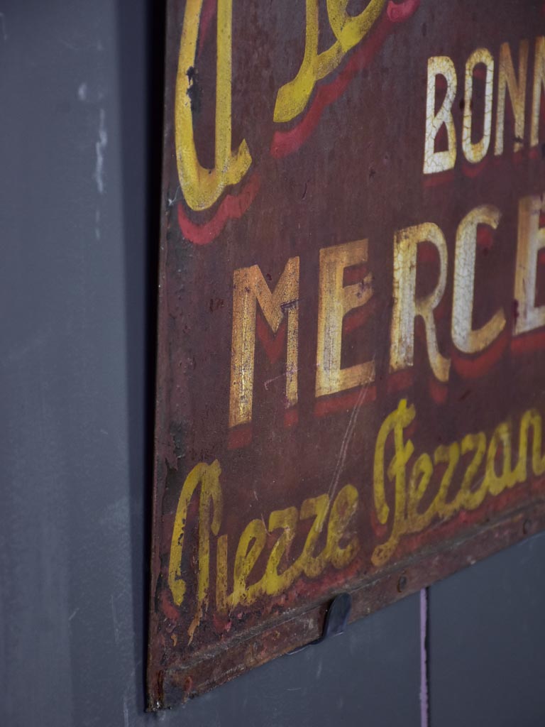 1940's French shop sign from an epicerie "Jeanne d'arc" 39½" x 29¼"
