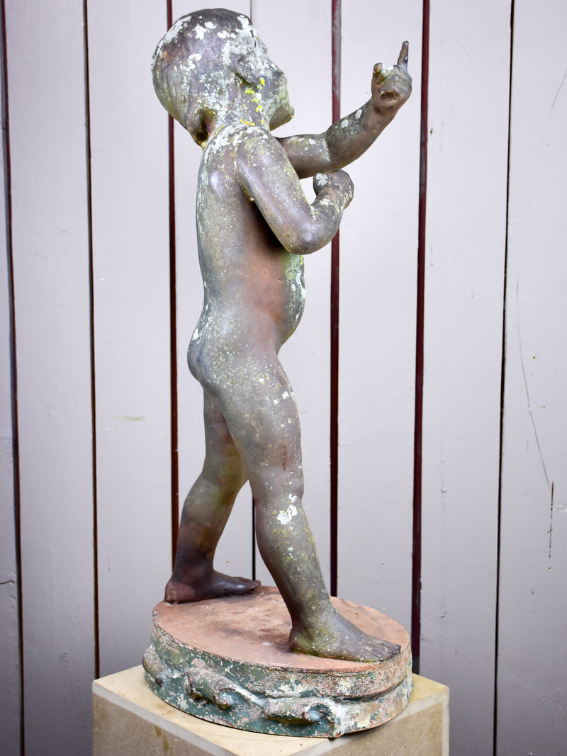 19th Century French garden statue of a child