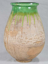 Vintage olive jar with green glaze 33"