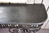 Large Louis XVI console table with black marble top