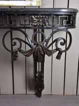 Large Louis XVI console table with black marble top