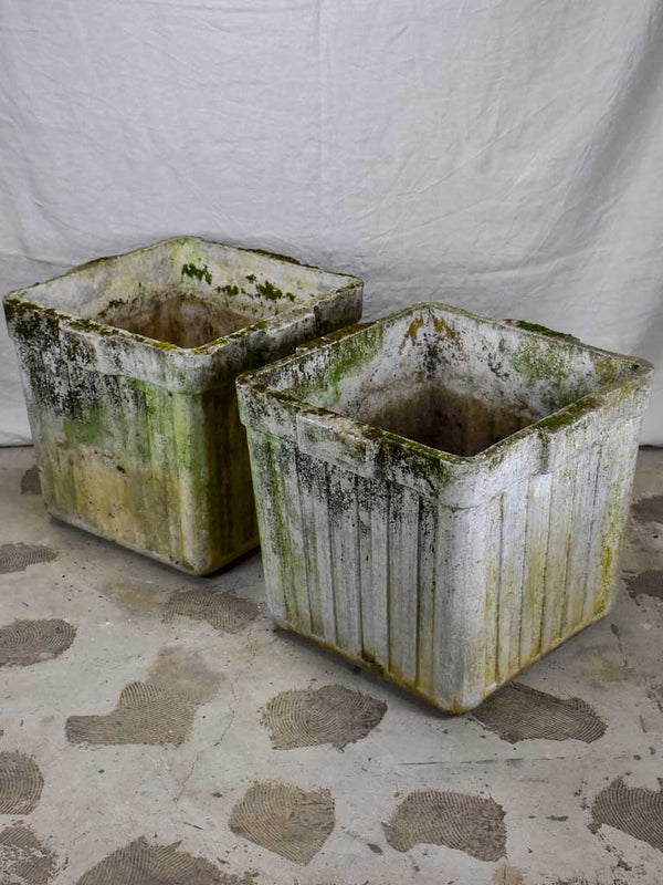Pair of large square Willy Guhl planters