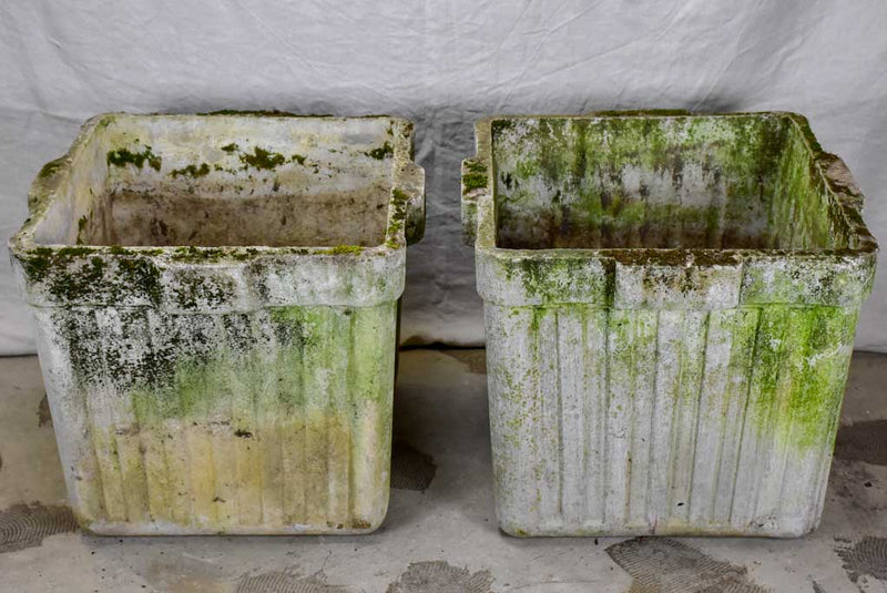 Pair of large square Willy Guhl planters