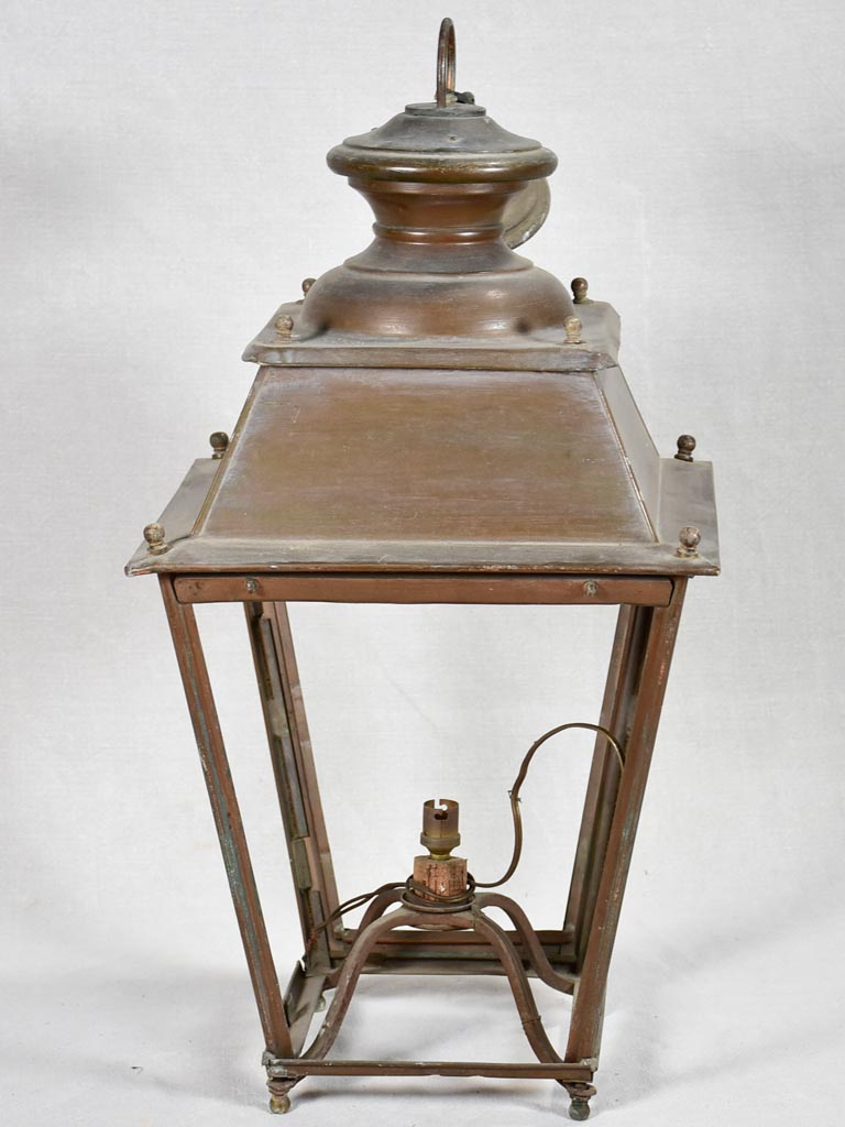 Antique French copper lantern 28"