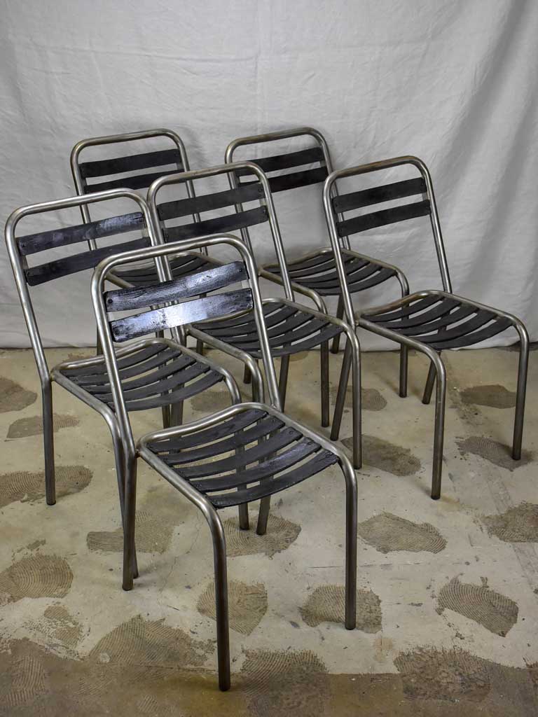 Set of six vintage French garden chairs - stackable