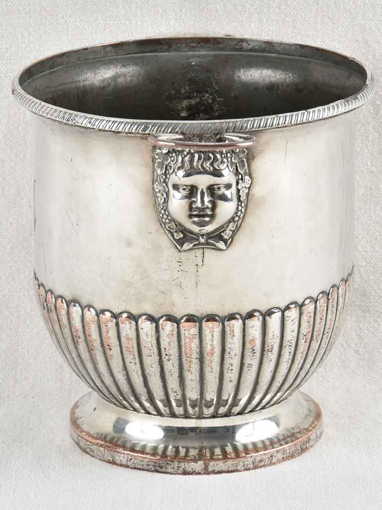 Bacchus-faced antique champagne bucket
