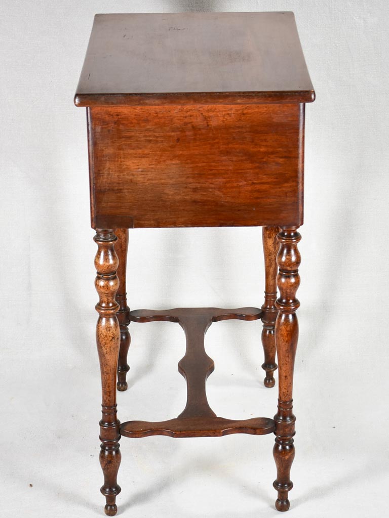 19th-century Louis Philippe walnut side table with two drawers 30¼"