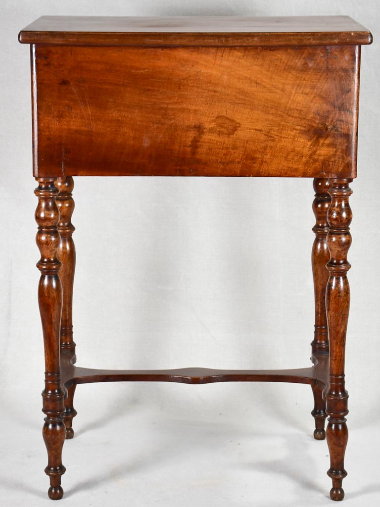 19th-century Louis Philippe walnut side table with two drawers 30¼"