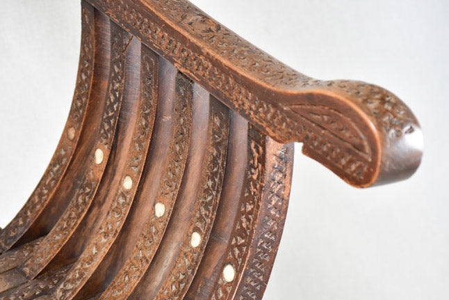 Hand-Carved Mid-Century Syrian Decorative Chair
