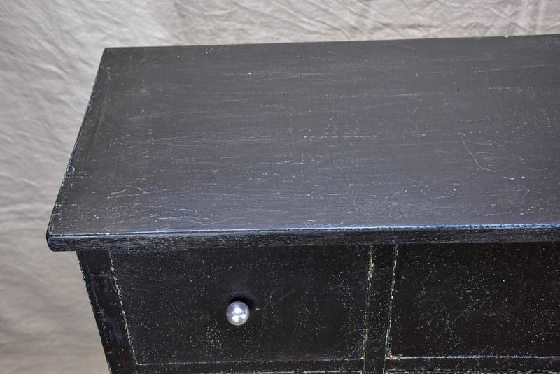 Early 20th Century workshop drawers with black patina