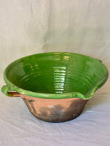 Antique French bowl 'tian' with green glaze