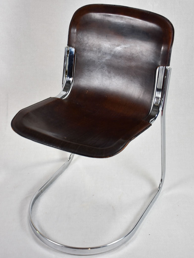 Set of four Willy Rizzo leather chairs