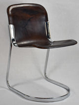 Set of four Willy Rizzo leather chairs