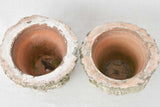 Pair of vintage faux bois flower pots 9¾"