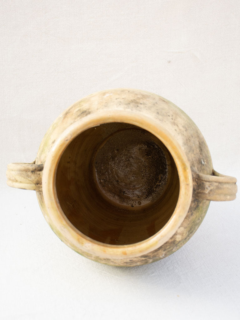 Antique French preserving pot with two handles 16¼"