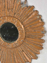 French Vintage sunburst mirror - metal 9"