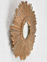 French Vintage sunburst mirror - metal 9"
