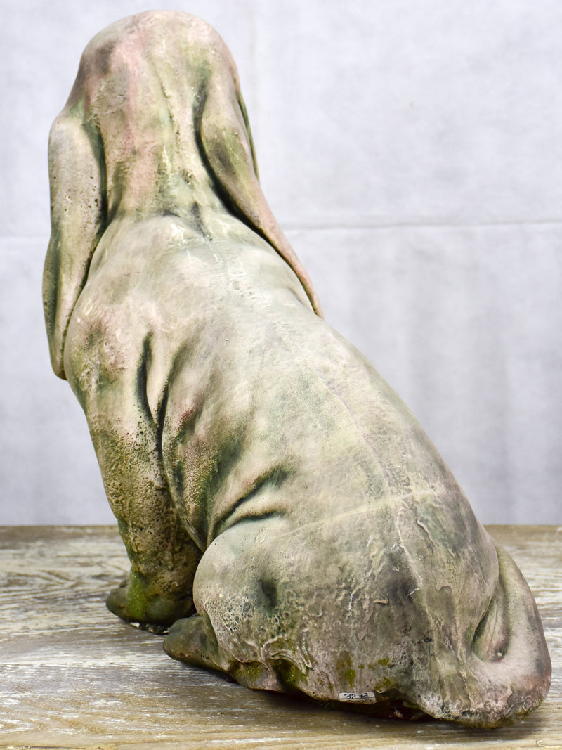 Vintage garden statue of a Basset Hound