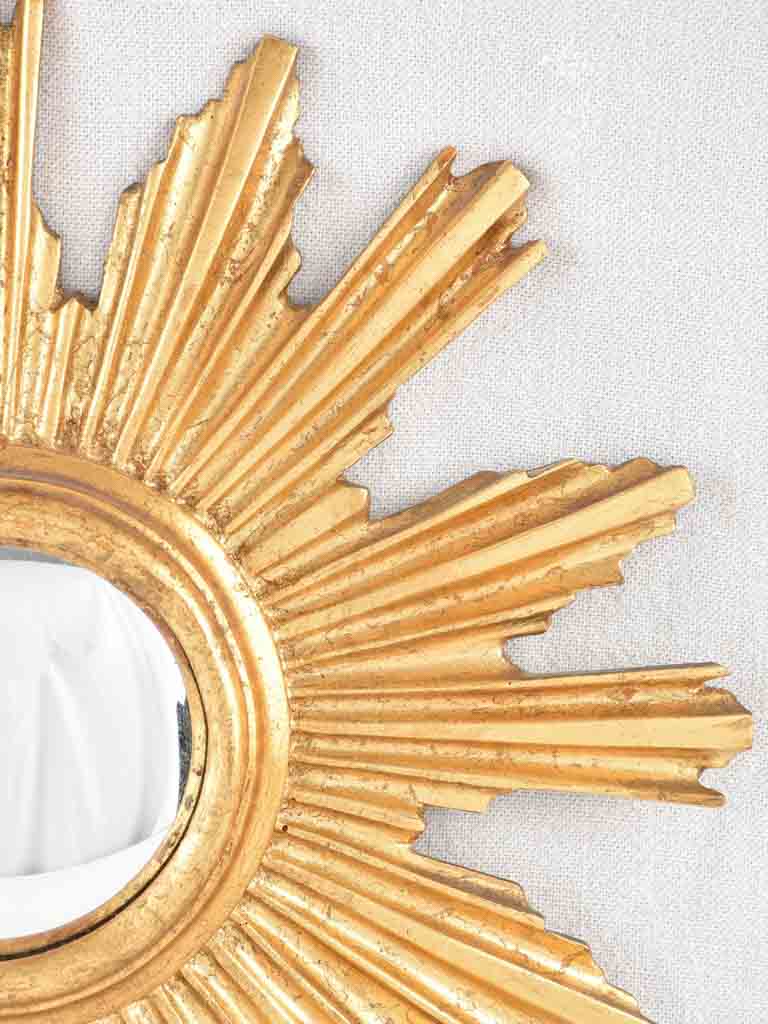 Vintage gold sunburst mirror - French 15¼"