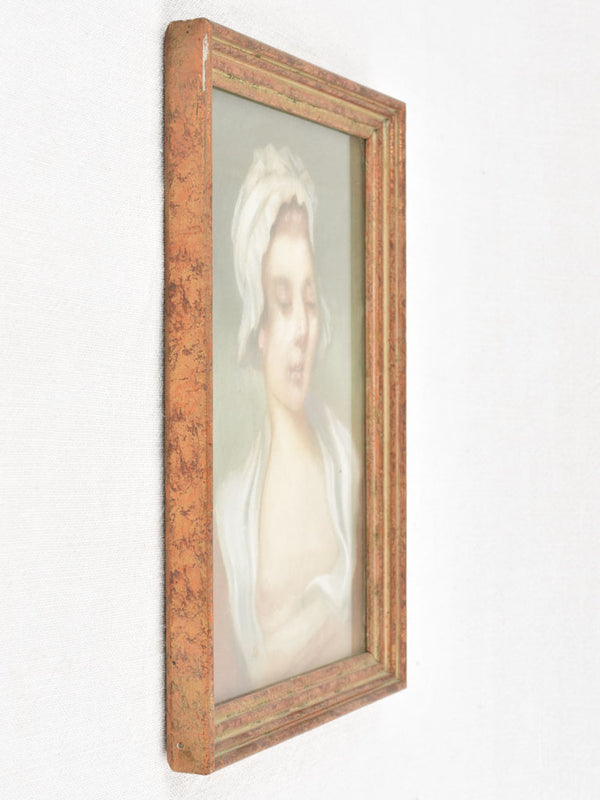 Elegant Framed Pastel Female Portrait