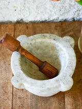 Small marble mortar with double headed pestle