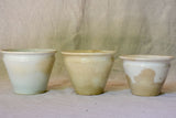 Collection of three antique French earthenware confiture pots