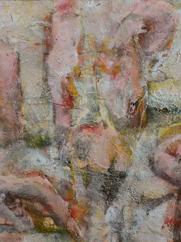 Large abstract vintage mixed media painting - bathing ladies - Marc Asterlind 27¼" x 34¾"