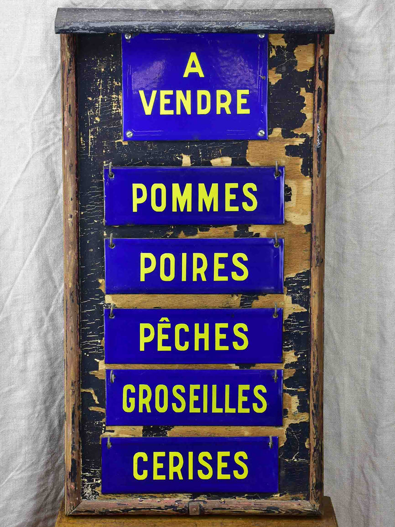 Antique French sign from a fruit shop