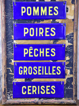 Antique French sign from a fruit shop
