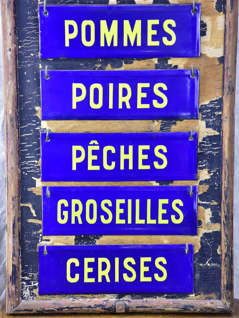Antique French sign from a fruit shop