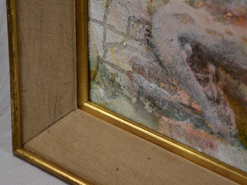 Large abstract vintage mixed media painting - bathing ladies - Marc Asterlind 27¼" x 34¾"