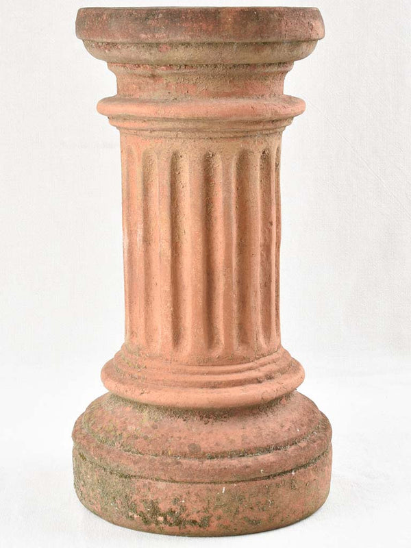 Antique column shaped terracotta pedestal 22"