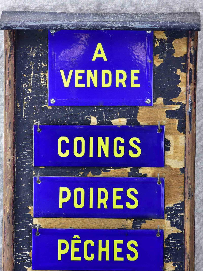 Antique French sign from a fruit shop