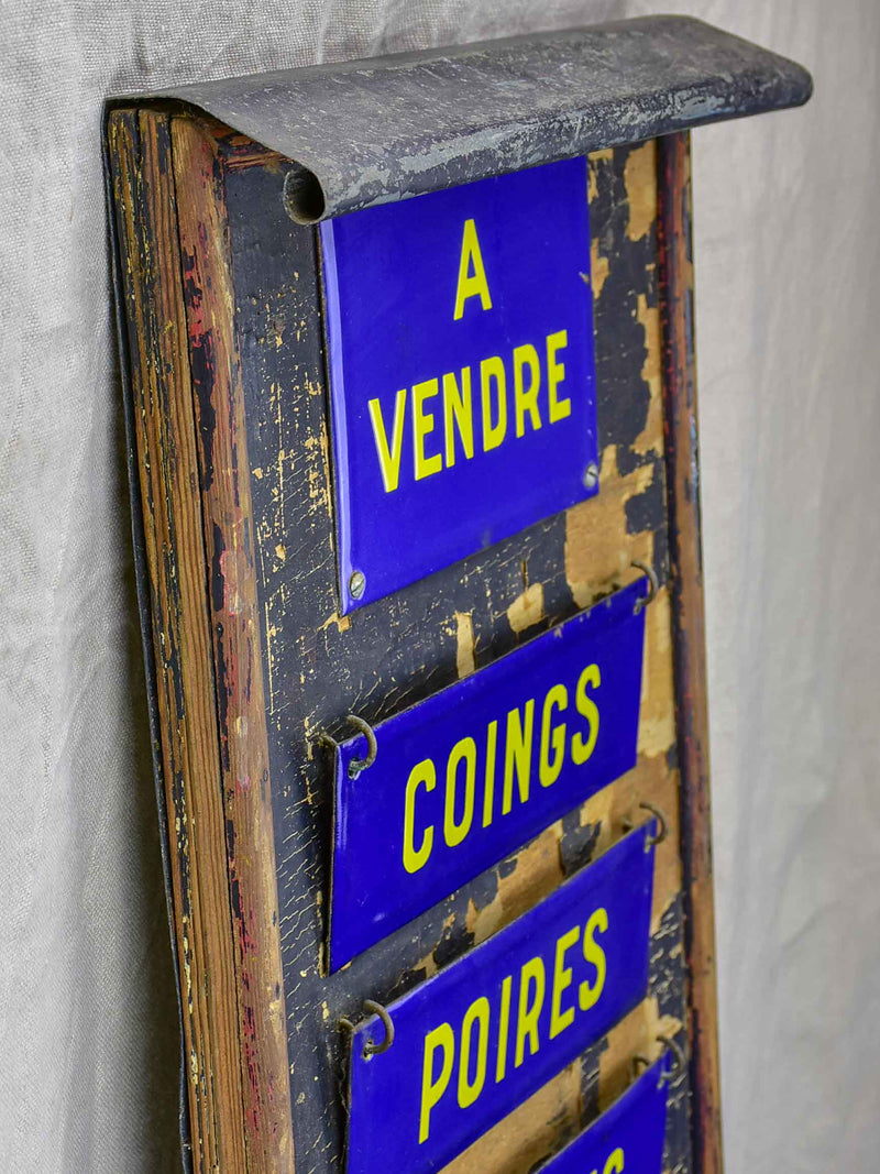 Antique French sign from a fruit shop