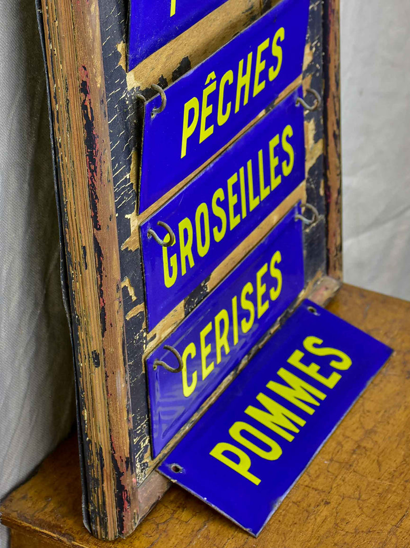 Antique French sign from a fruit shop