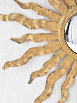 Vintage gold sunburst mirror - wavy rays - Spanish 27½"