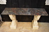 Vintage French marble console with sphinx base