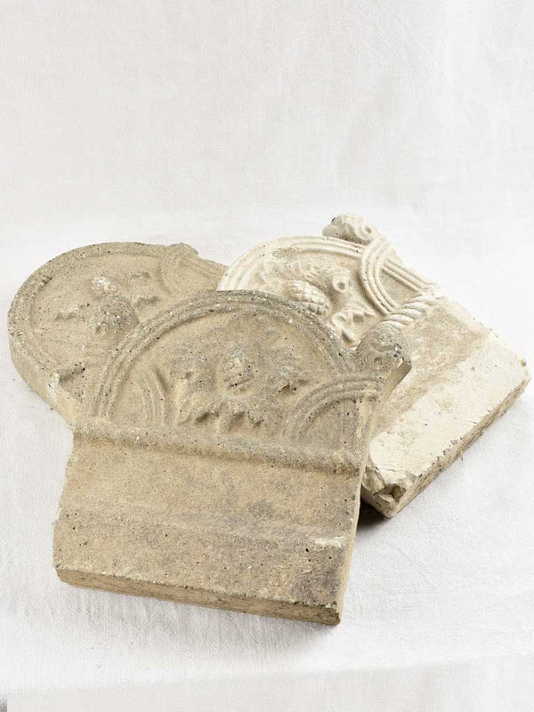 3 salvaged garden bed barriers - 19th century 13¾"