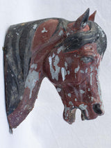Rustic zinc horse head from stables - 19th century 14¼"