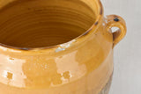 Very large antique French confit pot with ocher glaze 13½"