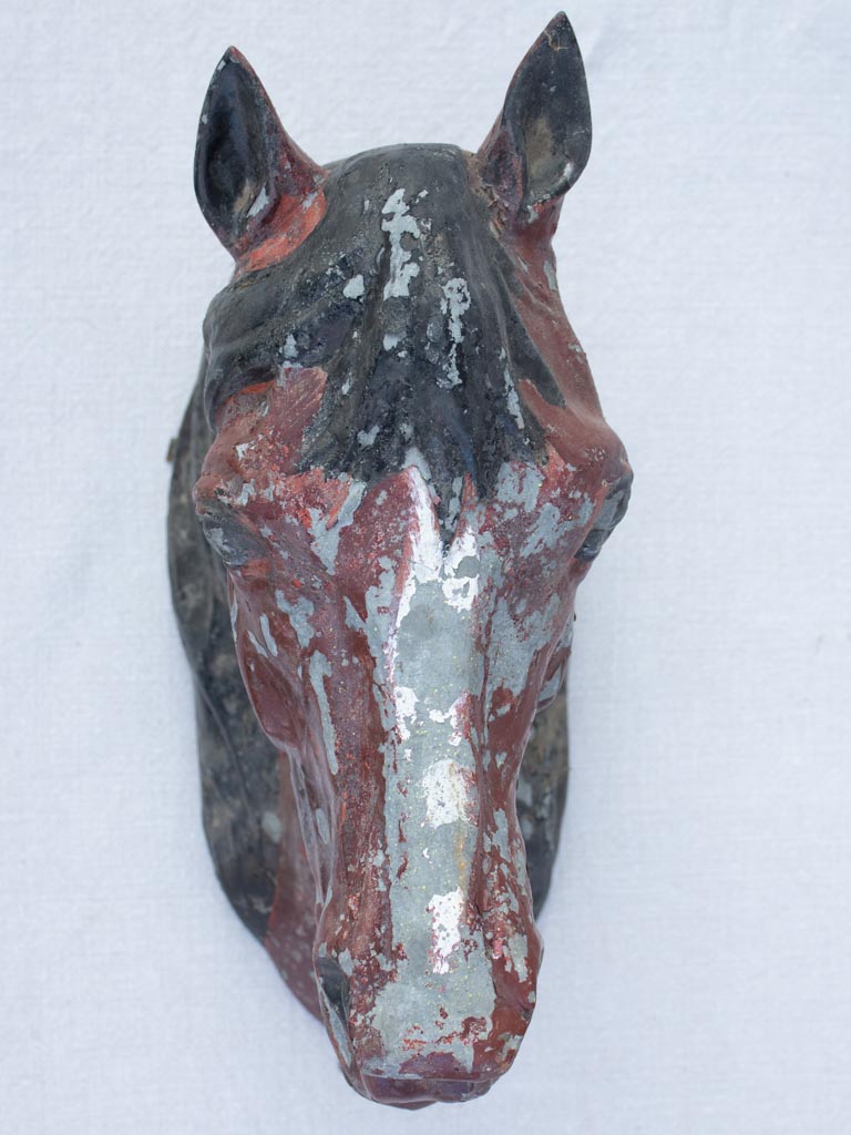 Rustic zinc horse head from stables - 19th century 14¼"