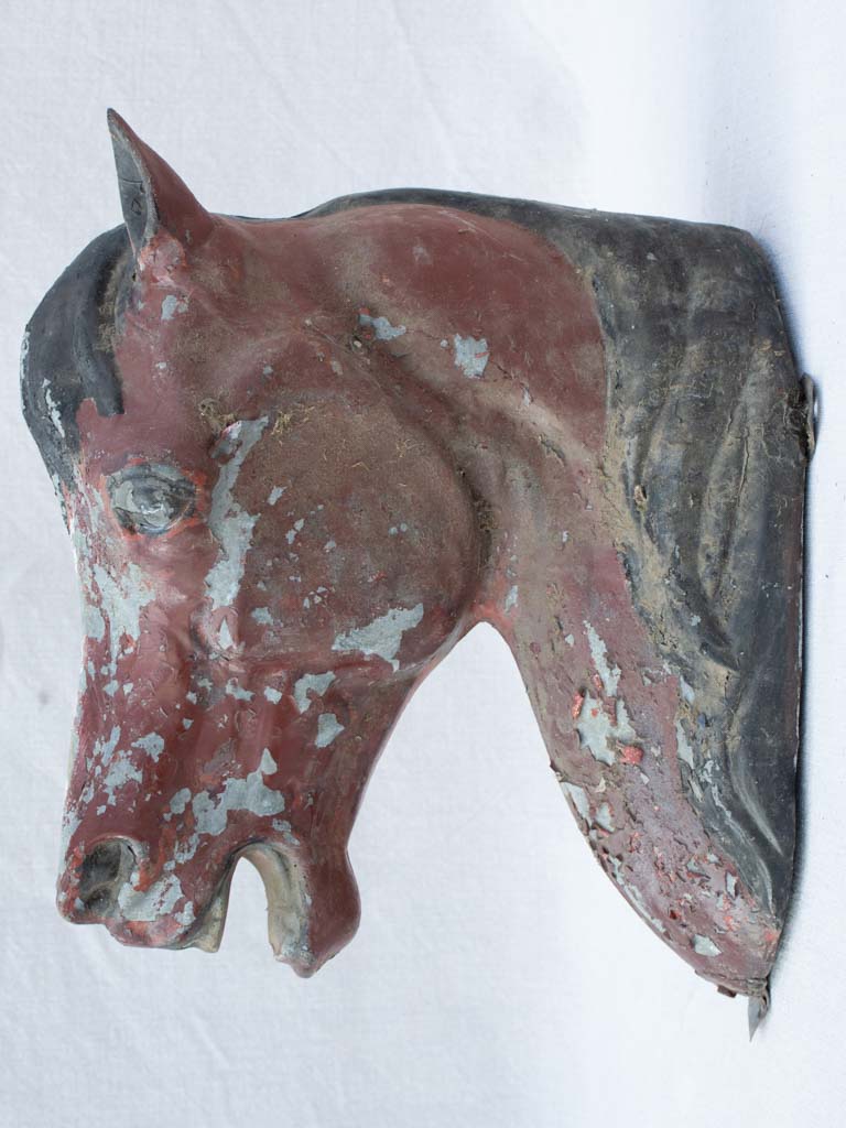 Rustic zinc horse head from stables - 19th century 14¼"