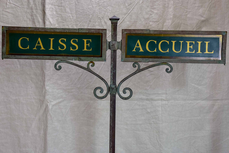 Antique French sign from a boutique - CAISSE / ACCUEIL