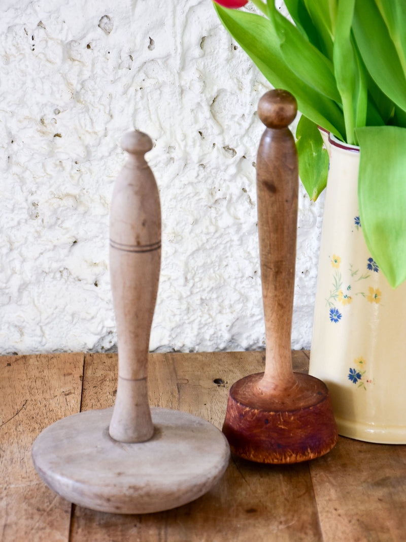 Two vintage French wooden pestles
