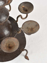 19th-century iron rustic candelabra