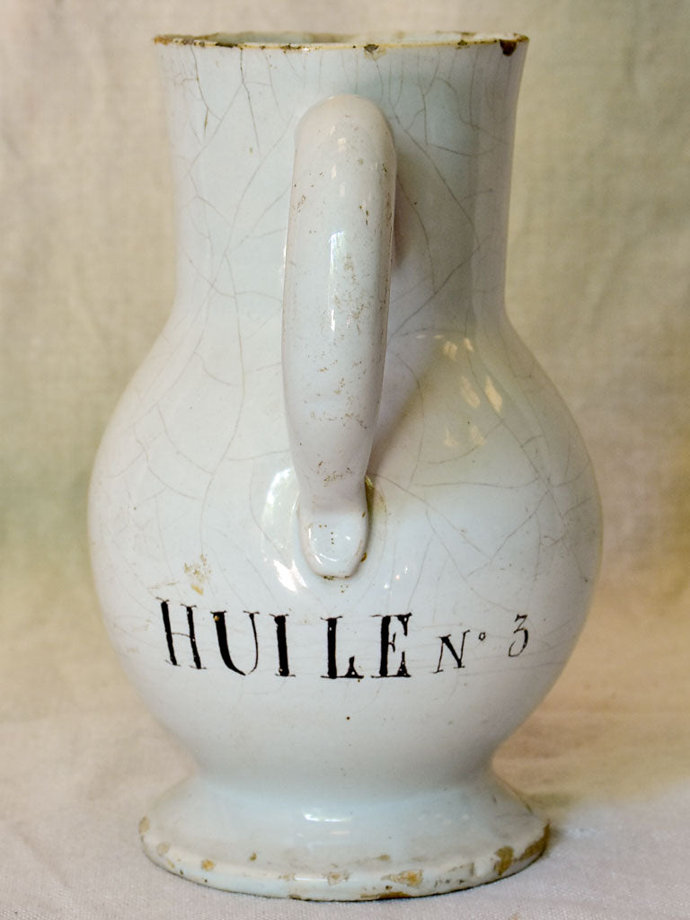Rustic earthenware Century oil pitcher - 19th Century Huile #3
