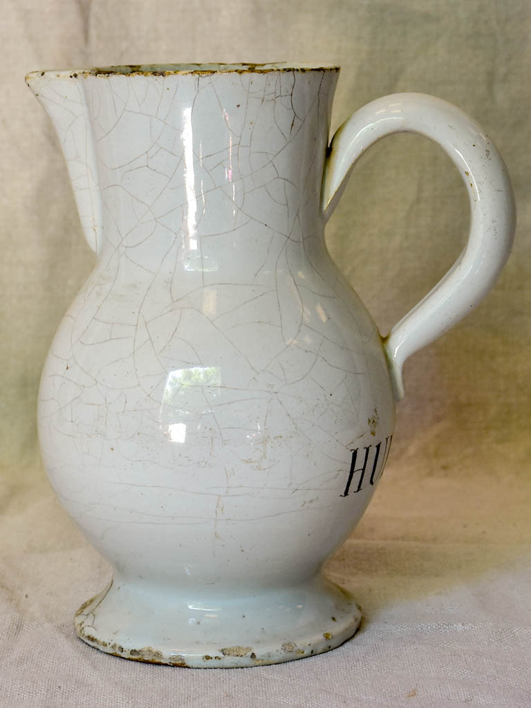 Rustic earthenware Century oil pitcher - 19th Century Huile #3