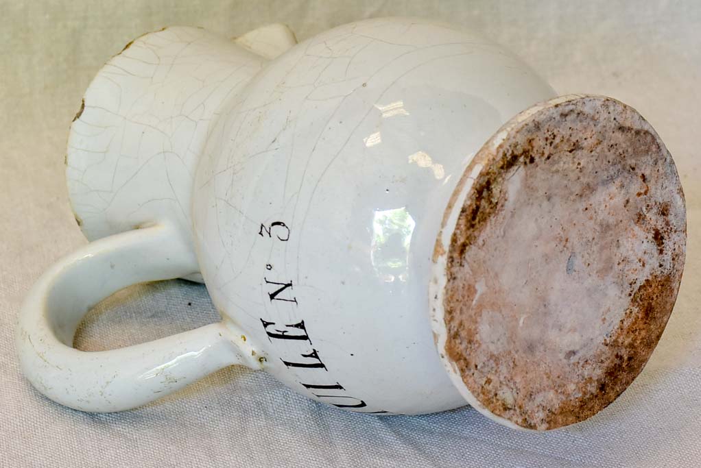 Rustic earthenware Century oil pitcher - 19th Century Huile #3