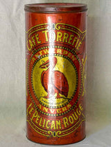 Large antique Belgian coffee tin - Torrefie 19¼"